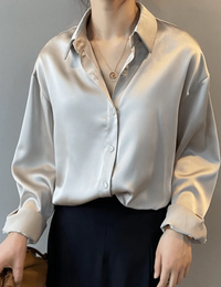 Elise | Damen Langarm Bluse | Elegant in Aprikose