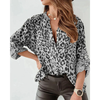 Eunice | Damen Bluse Elegant | Langarm in Grau