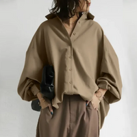 Lehem | Damen Langarm Bluse | Elegant in Khaki