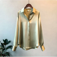 Oda | Damen Langarm Bluse | Elegant in Olivgrün