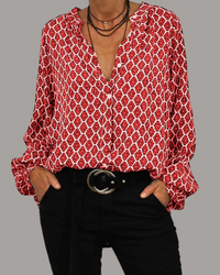 Yamina | Damen Langarm Bluse | Elegant in Rot