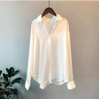 Oda | Damen Langarm Bluse | Elegant in Eisweiß