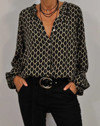 Yamina | Damen Langarm Bluse | Elegant in Schwarz