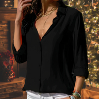 Tini | Damen Langarm Bluse | Elegant in Schwarz