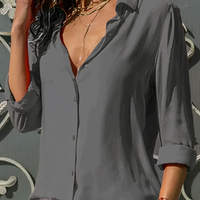 Tini | Damen Langarm Bluse | Elegant in Grau