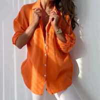 Runa | Damen Elegant Blouse | Langarm in Orange