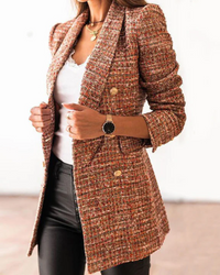 Sascha | Damen Elegant Blazer | Lange in Braun