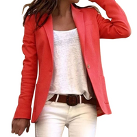 Beatrix | Damen Lange Blazerjacke | Blazermantel in Rot