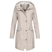 Layla | Damen Lange Regenjacke | Wasserdichte in Aprikose
