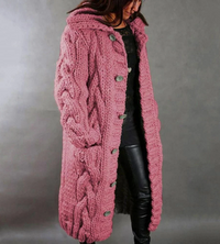 Sveja | Damen Lange Strickjacke | Cardigan in Rosa