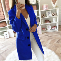 Jette | Damen Elegant Trenchcoat | Lange Mantel in Saphirblau