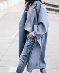 Gratia | Damen Lange Trenchcoat | Mantel in Blau