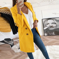 Jette | Damen Elegant Trenchcoat | Lange Mantel in Gelb
