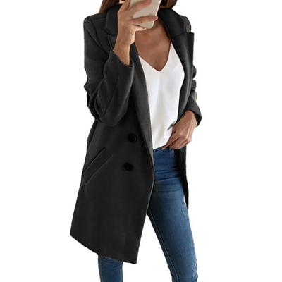 Jette | Damen Elegant Trenchcoat | Lange Mantel