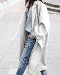 Gratia | Damen Lange Trenchcoat | Mantel in Weiß