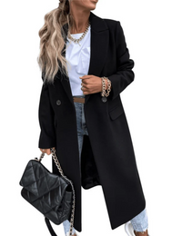 Helma | Damen Winter Trenchcoat | Mantel in Schwarz