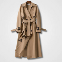 Vanessa | Damen Lange Trenchcoat | Mantel in Braun