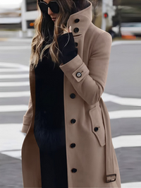 Lilibeth | Trenchcoat Damen Lang | Übergangs Jacke in Khaki