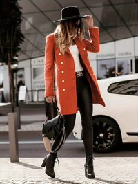 Blondie | Trenchcoat Damen Lang | Winter Jacke in Orange