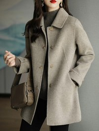 Noralyn | Damen Lange Weste | Schwarz in Khaki