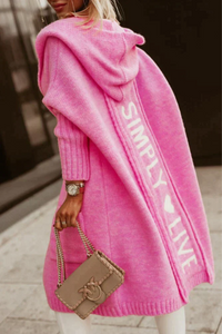 Lola | Damen Lange Weste | Cardigan in Rosa