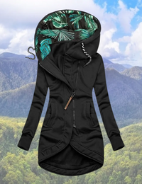 Wanda | Damen Lange Winterjacke | mit Kapuze in Schwarz