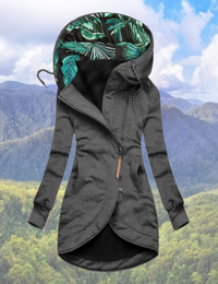 Wanda | Damen Lange Winterjacke | mit Kapuze in Grau