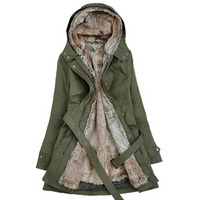 Beverly | Lange Winterjacke Damen | Warme in Olivgrün