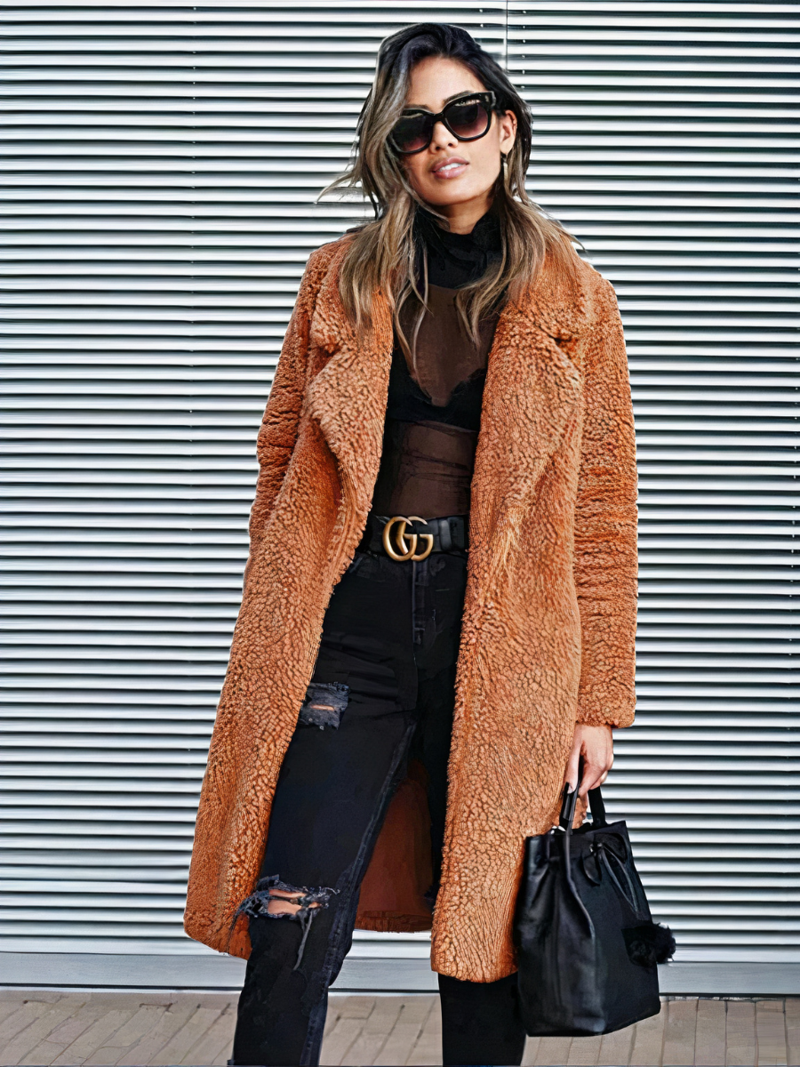 Damen langer und warmer eleganter Mantel | Winter