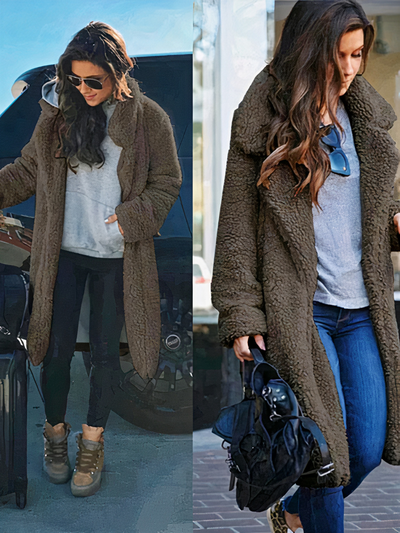 Damen langer und warmer eleganter Mantel | Winter