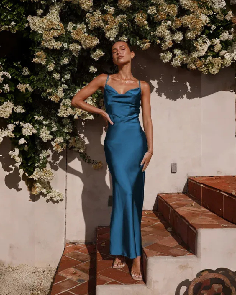 Damen langes elegantes Kleid für Hochzeitsgäste | Maxi