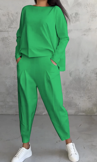 Thalia | Damen Elegant Zweiteiler | Komplete Outfit in Grün