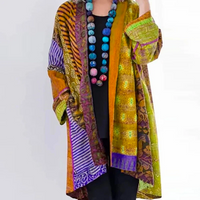 Veronika | Damen Lange Strickjacke | Mit Kapuze in Gelb