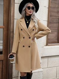 Charlotte | Damen Warme Trenchcoat | Wintermantel in Khaki