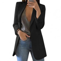 Frieda | Damen Lange Blazer | Moderne Mantel in Schwarz