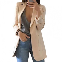 Frieda | Damen Lange Blazer | Moderne Mantel in Aprikose
