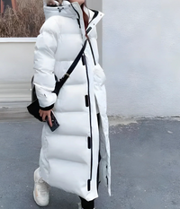 Glacia | Damen Leichte Daunenjacke | Steppjacke Lang in Weiß