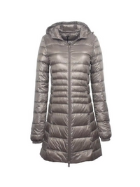 Phoebe| Leichte Daunenjacke Damen | Steppjacke Lang in Grau