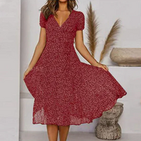 Diannielle | Leichte Sommerkleid | Midi in Burgunderrot