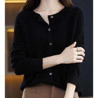 Anika | Damen Leichte Strickjacke | Kurz in Schwarz