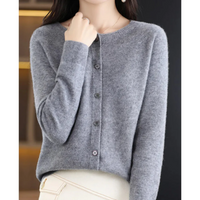Anika | Damen Leichte Strickjacke | Kurz in Grau