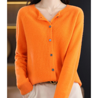 Anika | Damen Leichte Strickjacke | Kurz in Orange