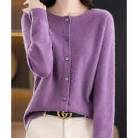Anika | Damen Leichte Strickjacke | Kurz in Lila