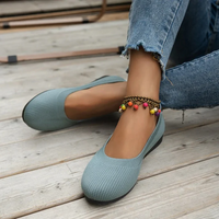 Rilea | Damen Schwarze Loafers | Slip in Schuhe in Hellblau