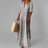 Damen lockeres bequemes langes Kleid | Maxi in Grau