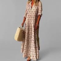 Damen lockeres bequemes langes Kleid | Maxi in Rosa