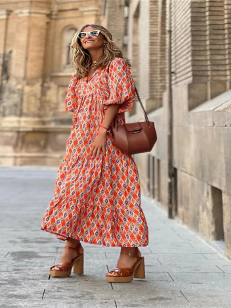 Damen lockeres luftiges Sommerkleid | Maxi