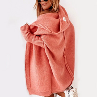 Seraphina | Damen Lange Strickweste | Winter in Orange