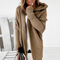 Seraphina | Damen Lange Strickweste | Winter in Khaki