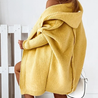 Seraphina | Damen Lange Strickweste | Winter in Gelb